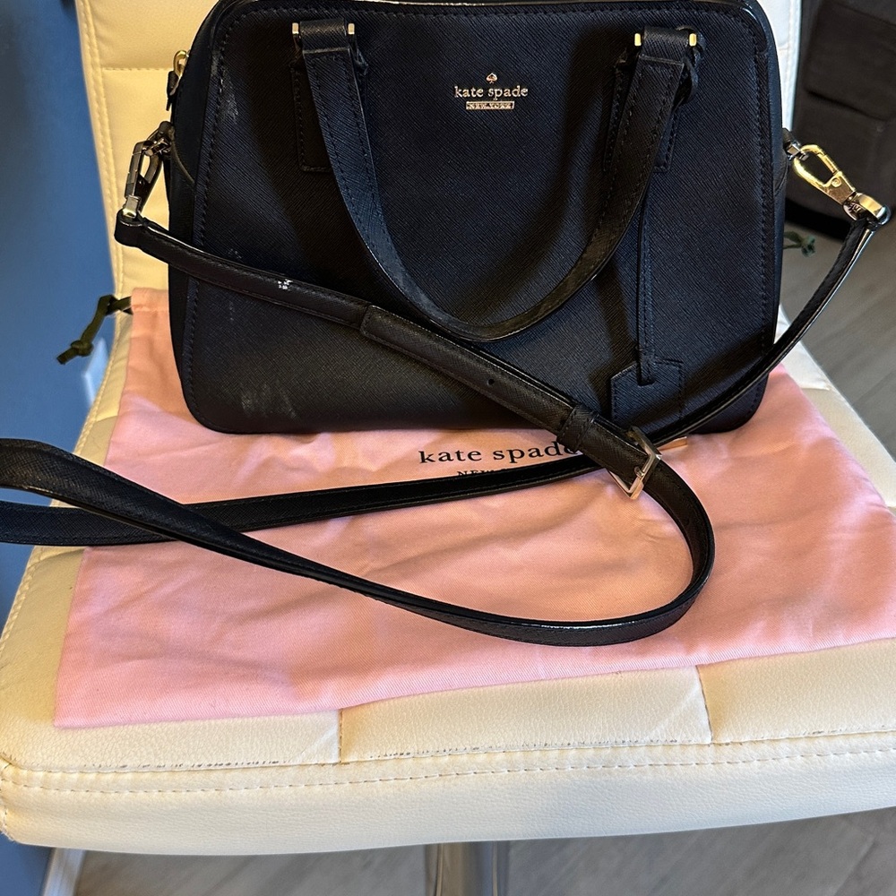 Kate Spade Black Satchel with Gold Accents